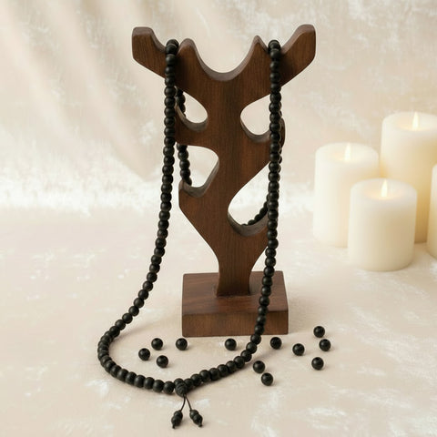 100% original and government certified 12 mm Karungali mala with Sumeru bead, designed for meditation, spiritual protection, and positive energy. India’s Premium Jap Mala Store - www.satvikstore.in