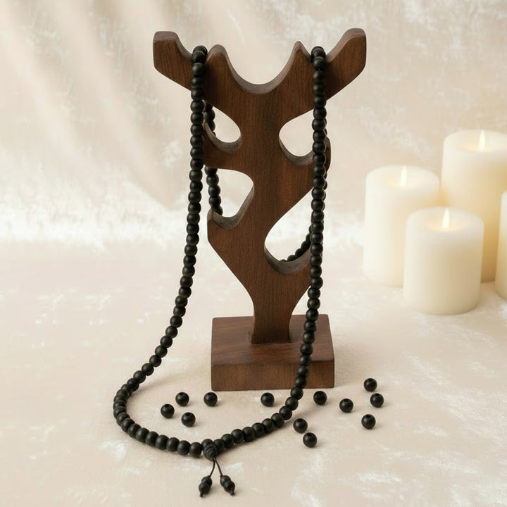 100% original and government certified 8mm Karungali mala with Sumeru bead, crafted for spiritual protection, meditation, and positive energy. India’s Premium Jap Mala Store - www.satvikstore.in