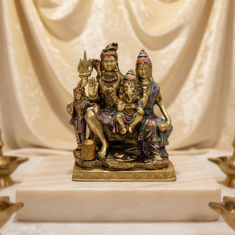 7.9 Inch Beautiful Shiv Parivaar Statue for Divine Energy