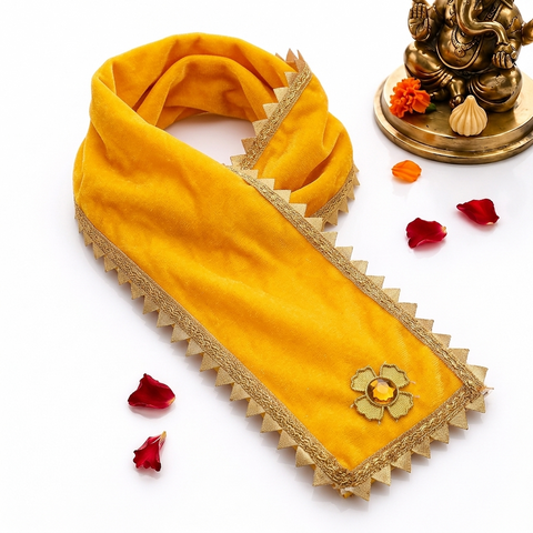 Traditional Yellow Angvastra/Patka/Duppata 15 Inch