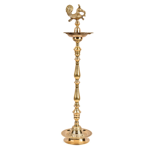 48 Inch Brass Kerala Peacock Samai Deepam Inauguration Lamp