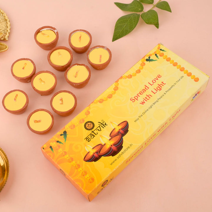60 Min Big Size Cow Ghee Diya (Nitya Jyot), crafted with pure cow ghee for 60 minutes of continuous burning. Perfect for daily pooja, aarti, and spiritual rituals. Eco-friendly and handmade. India’s Largest Pooja Accessories Brand – www.satvikstore.in