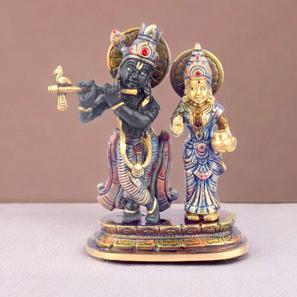 The 6.7 Inch Radha Krishna Idol for Spiritual Bliss is a stunning representation of divine love and harmony. This intricately crafted idol depicts Lord Krishna and Radha in their eternal, graceful union, radiating peace, devotion, and spiritual bliss.