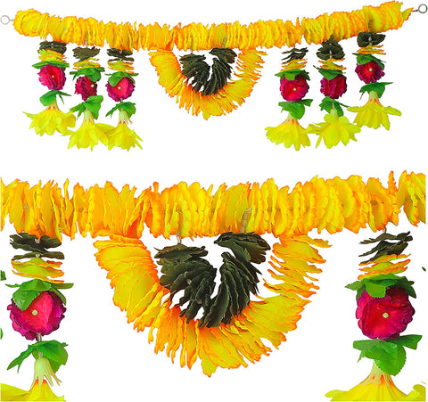 Artificial Flower Bandarwal for Door Decoration – Floral Toran Design-11 with vibrant artificial blooms and traditional motifs, perfect for festive home entrance and pooja decor.India’s Largest Pooja Accessories Brand – www.satvikstore.in