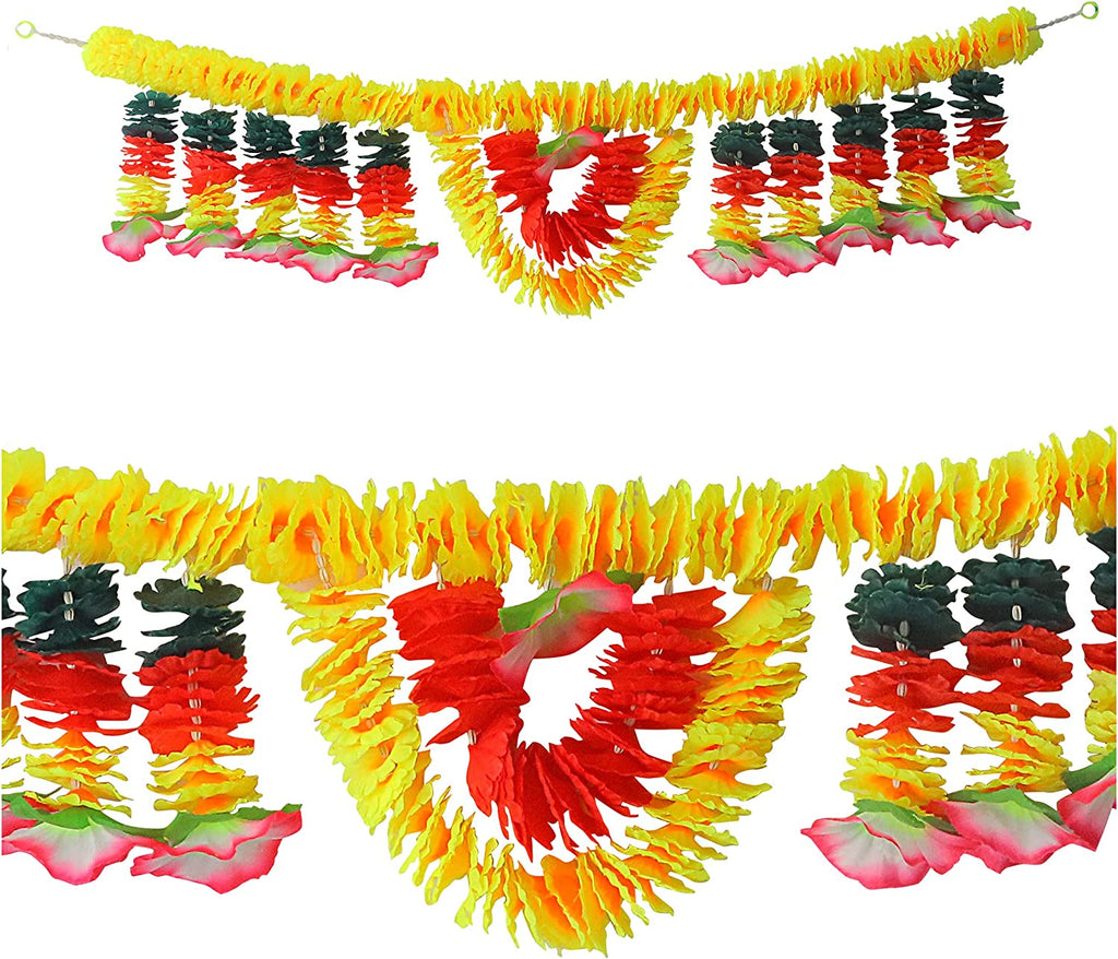 Artificial Flower Bandarwal for Door Decoration – Floral Toran Design-3 featuring vibrant faux flowers with traditional accents, perfect for festive entrances and pooja room decor. India’s Largest Pooja Accessories Brand – www.satvikstore.in