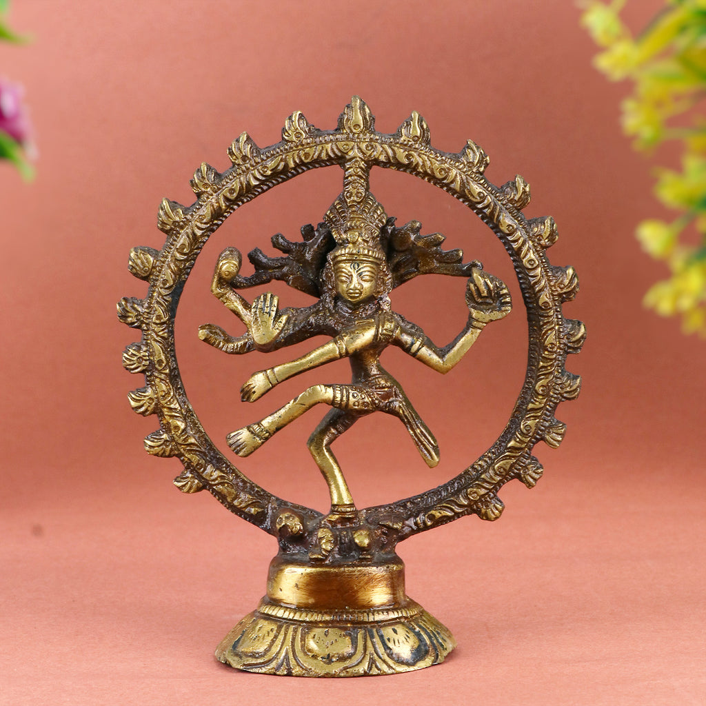 2.2 Inch Petite Nataraj Brass Idol – Compact Lord Shiva Statue in Dancing Pose for Home, Car, or Pooja Space. No.1 Brass Idol Store www.satvikstore.in 