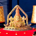 3.3 Inch Brass Beautifully Crafted Venkateshvara Idol – Ideal for Home Temple, Car Dashboard, and Gifting. No.1 Brass Idol Store www.satvikstore.in 