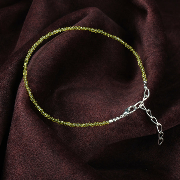 Citrine healing stone anklet for abundance and positivity. India’s Largest Puja Accessories Brand- www.satvikstore.in