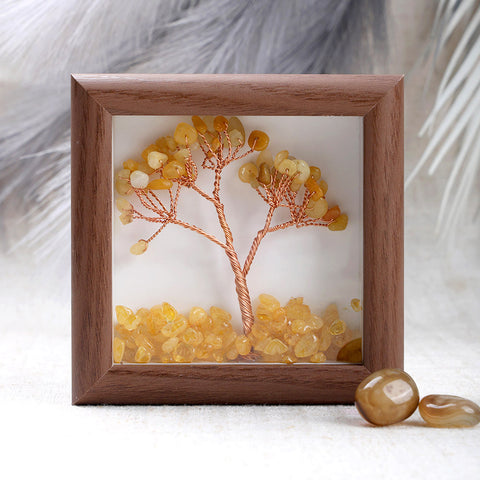 Citrine crystal tree with frame healing stone decor for wealth abundance and success. India’s Largest Puja Accessories Brand- www.satvikstore.in