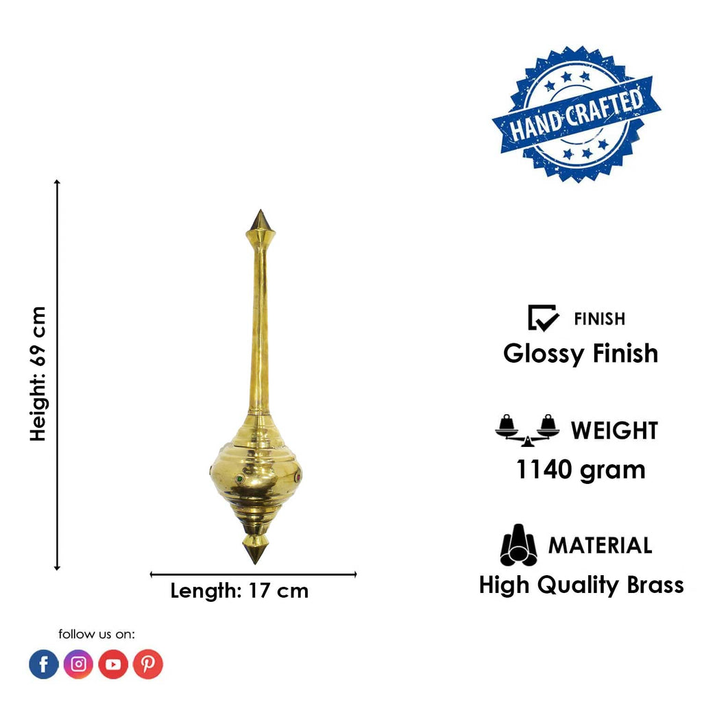 Invoke strength and devotion with the 27 Inch Brass Hanuman Gada, symbolizing Lord Hanuman's power. Perfect for home temples, rituals, and spiritual décor. Shop now at satvikstore.in – India’s Largest Pooja Accessories Brand.