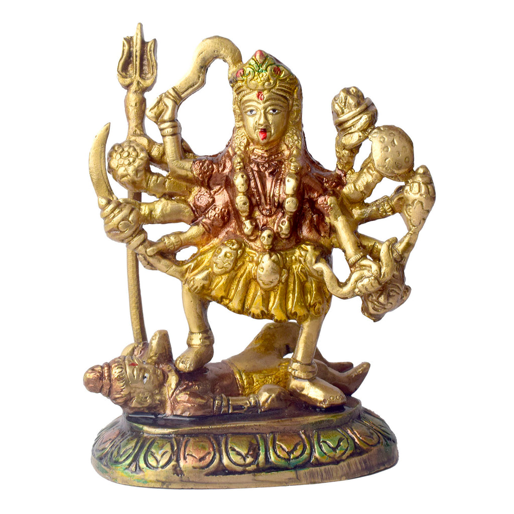 Embrace the divine power and energy of Kali Mata with this intricately handcrafted 6-inch Brass Kali Mata Idol. Known as the goddess of destruction, transformation, and liberation, Kali Mata represents the removal of negativity and the triumph of good over evil.