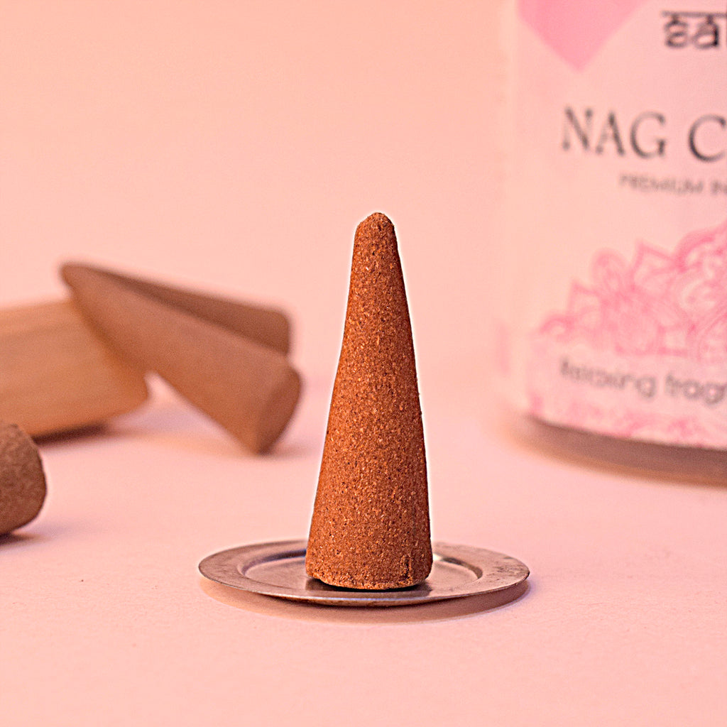 Nag Champa Incense Cone (2 Inch) Puja Store Online Pooja Items Online Puja Samagri Pooja Store near me www.satvikstore.in