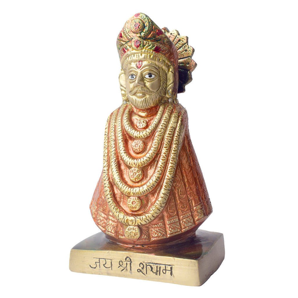 This 6.3-inch Khatu Shyam idol is a symbol of divine grace, devotion, and spiritual protection. Crafted with exquisite detail, it beautifully captures the serene expression of Lord Khatu Shyam, a revered deity known for bestowing blessings of prosperity, health, and happiness upon his devotees.