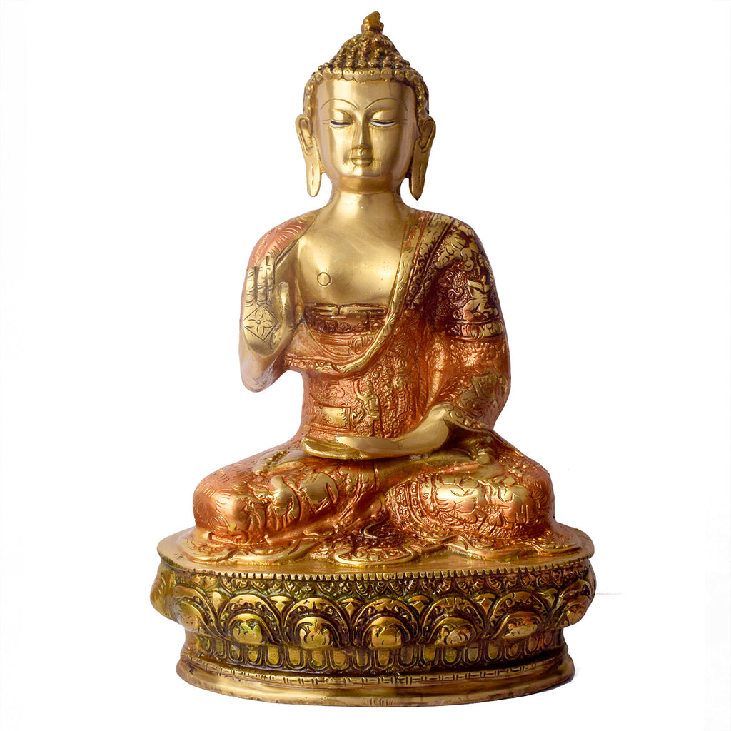Large Brass Buddha Sculpture – A Timeless Piece for Spiritual Harmony, Serenity, and Meditation, Perfect for Home, Office, or Temple Decor.