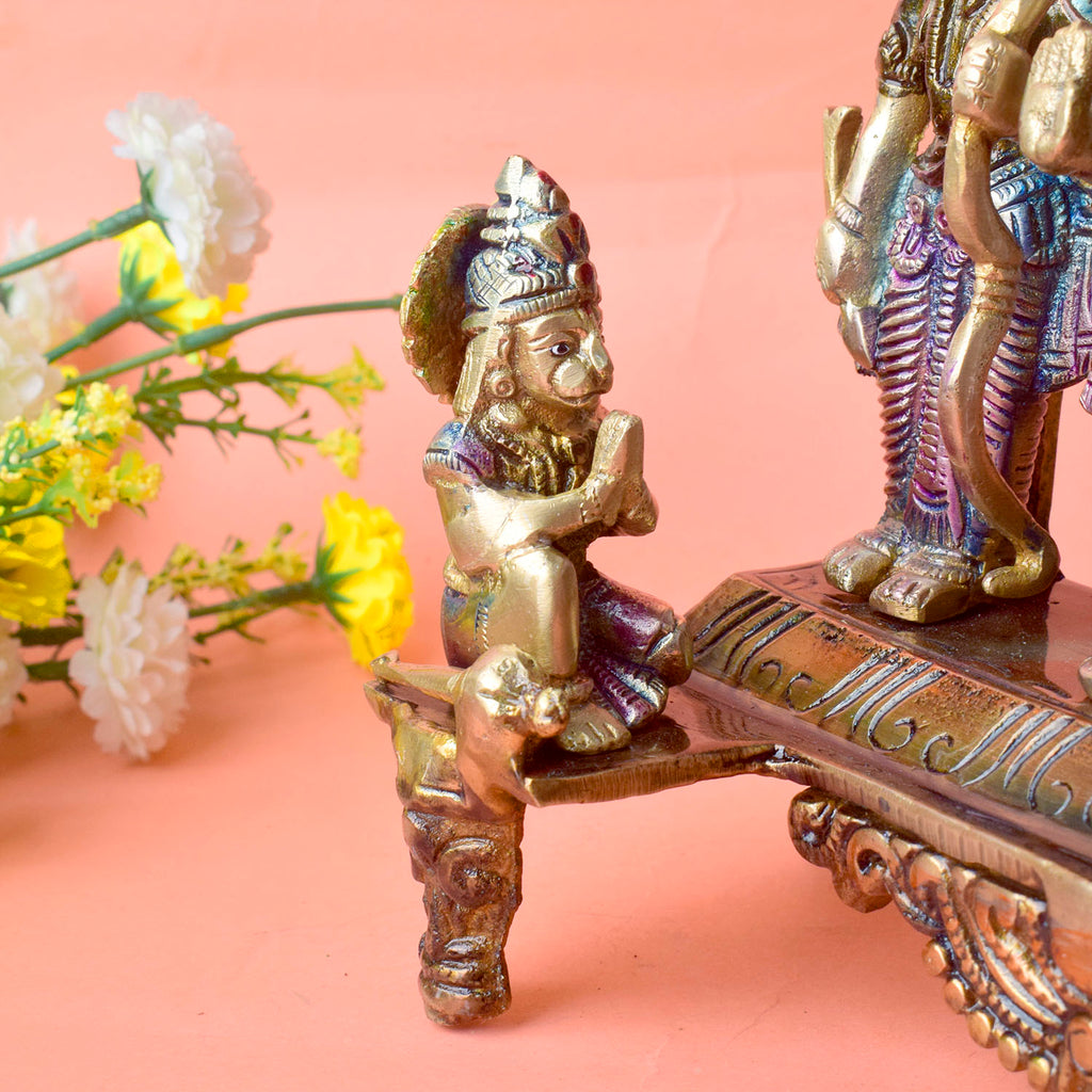 The 8.7 Inch Elegant Antique Brass Ram with Bow Statue is a beautifully crafted piece that exudes strength, power, and grace. The statue features a detailed ram, poised with a bow, symbolizing courage, protection, and determination. Made from high-quality antique brass, it boasts an intricate design that brings out the elegance and majesty of the ram in a timeless style.