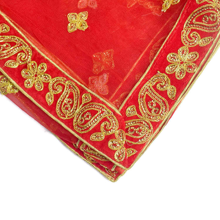 Add a touch of divinity to your prayers with this beautiful Mata Ki Chunri, featuring intricate golden embroidered motifs. Measuring 222 cm (87.4 inches) in length and 108 cm (42.5 inches) in height, this Chunri is perfect for Navratri, Durga Puja, temple offerings, and festive decorations. Made from premium fabric, it enhances the spiritual ambiance of your rituals.

🛍️ Shop authentic Mata Ki Chunris, Devi Chunaris, and more at Satvik Store for all your pooja and festive needs. 🌺🙏