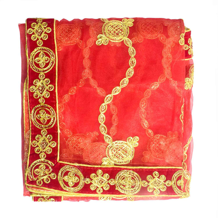 Enhance your puja rituals with this beautiful Mata Ki Chunri, featuring delicate golden embroidery. Measuring 210 cm (83 inches) in length and 100 cm (39 inches) in height, this Chunri is ideal for Navratri, Durga Puja, temple decor, and other religious ceremonies. The intricate design and fine fabric make it a meaningful addition to your devotional offerings.

🛍️ Discover authentic religious accessories at Satvik Store for all your puja and festive needs. 🌸🙏
