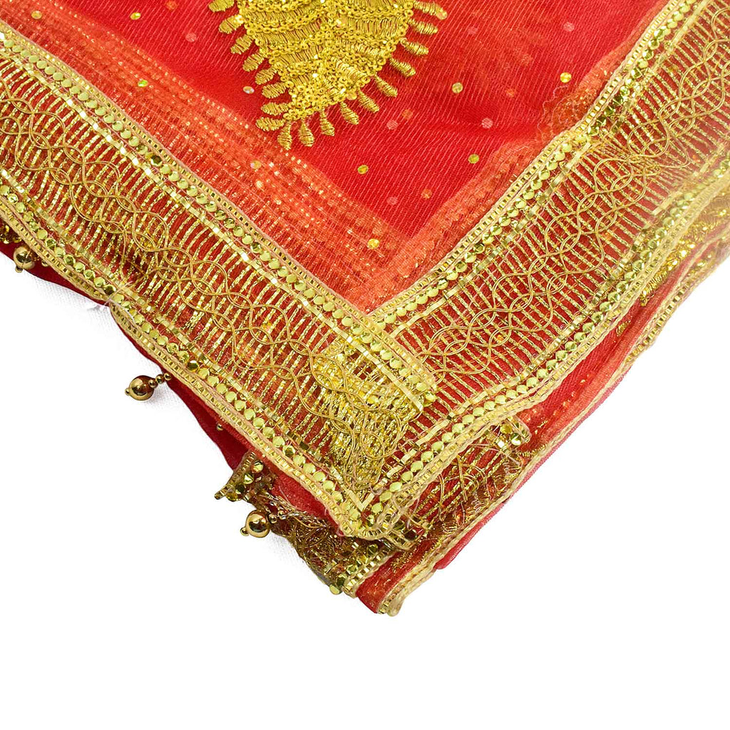 Enhance your puja altar with this exquisite Pink Chunri, adorned with golden motif embroidery for a divine and elegant look. Measuring 194 cm (76 inches) in length and 118 cm (46 inches) in height, this cloth is perfect for Devi puja, religious ceremonies, and festive rituals.

🛍️ Shop now at Satvik Store for authentic spiritual and religious products. 🌸🙏