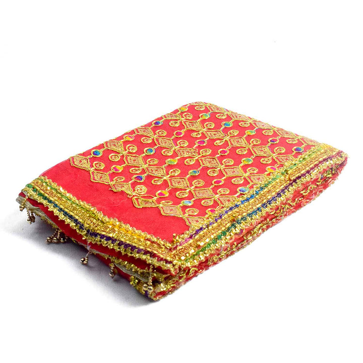 Adorn your puja altar with this beautifully crafted Pink Chunri, featuring golden sequin embellishments for a divine appearance. Measuring 190 cm (75 inches) in length and 103 cm (40 inches) in height, this traditional cloth is perfect for Devi puja, temple offerings, and festive rituals.

🛍️ Shop now at Satvik Store for authentic spiritual and religious products. 🌸🙏