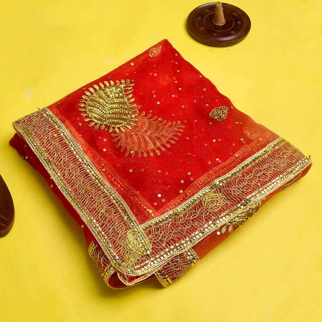 Enhance your puja altar with this exquisite Pink Chunri, adorned with golden motif embroidery for a divine and elegant look. Measuring 194 cm (76 inches) in length and 118 cm (46 inches) in height, this cloth is perfect for Devi puja, religious ceremonies, and festive rituals.

🛍️ Shop now at Satvik Store for authentic spiritual and religious products. 🌸🙏