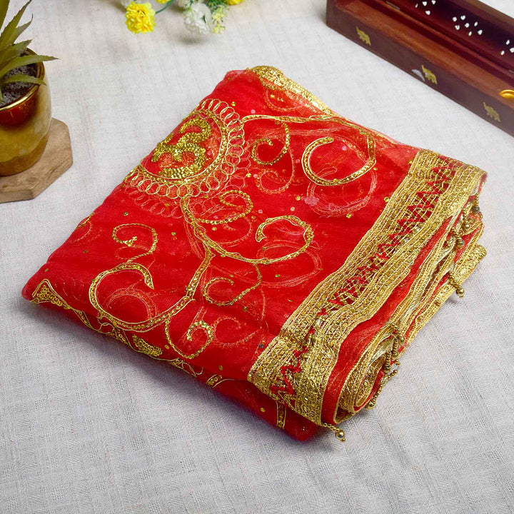 Enhance your devotional rituals with this Mata Ki Chunri, beautifully adorned with golden embroidery and decorative patterns. Measuring 192 cm (75.5 inches) in length and 106 cm (41.7 inches) in height, it is perfect for Devi puja, Navratri, and temple decoration. The elegant fabric symbolizes purity and reverence, making it an ideal offering for your prayer ceremonies.

🛍️ Shop now at Satvik Store for premium spiritual and religious products. 🌸🙏