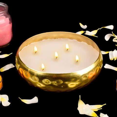 Decorative Brass Scented Candle Urli – Handcrafted Indian Home Décor Bowl with Elegant  Design. India’s Largest Pooja Accessories Brand – www.satvikstore.in