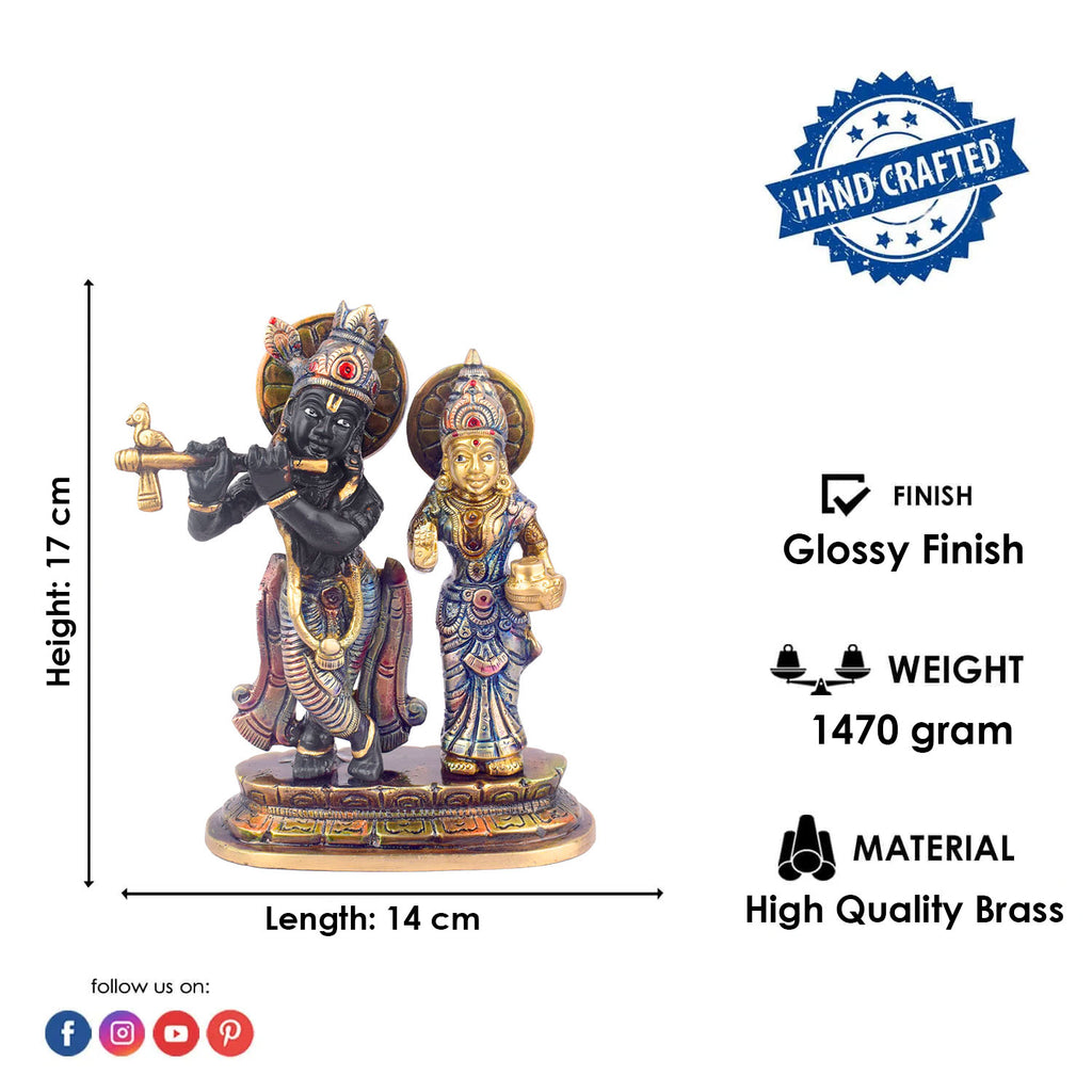 The 6.7 Inch Radha Krishna Idol for Spiritual Bliss is a stunning representation of divine love and harmony. This intricately crafted idol depicts Lord Krishna and Radha in their eternal, graceful union, radiating peace, devotion, and spiritual bliss.