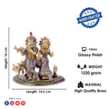  The 5.5 Inch Divine Radha Krishna with Kamdhenu Cow Idol is a captivating symbol of eternal love, harmony, and divine blessings. This beautifully crafted idol features Radha and Krishna in a serene pose, with Krishna playing his mesmerizing flute and Radha standing gracefully by his side. 