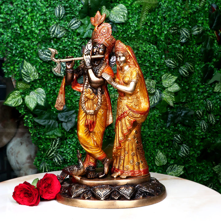 &nbsp;Lord Radha and Krishna Murti with Bansuri(Flute), Radha Krishna&nbsp;Statue made from Virgin Quality Brass for long-lasting use. Handmade product from the Artisanship of India's Craftsman Using Modern Style.