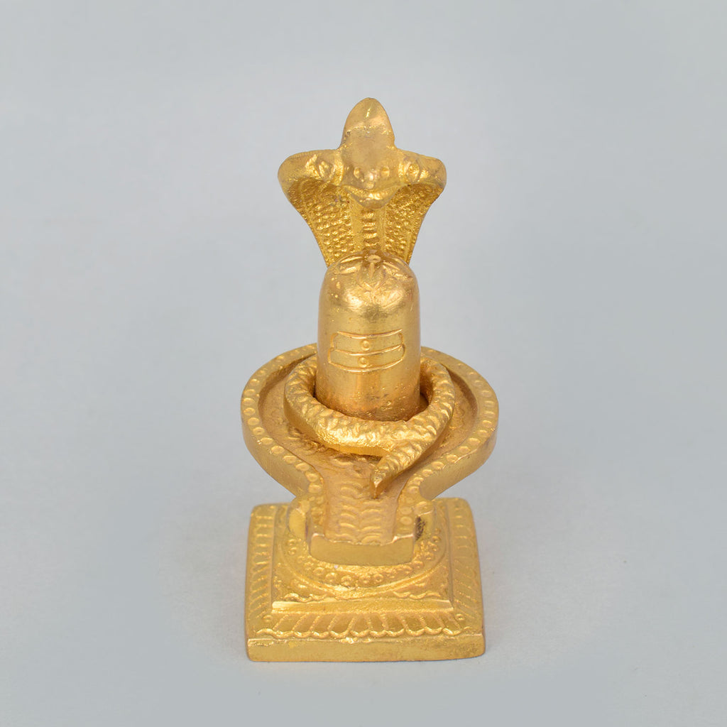 3.3 Inch Handcrafted Brass Shivlingam with Nag – Sacred Shiva Idol for Pooja, Meditation, and Home Temple Decor. No.1 Brass Idol Store www.satvikstore.in 