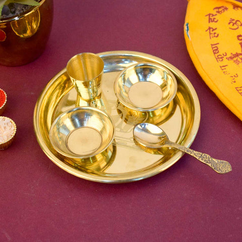 Laddu Gopal Bhog Thali Set – Extra Large 6-7 Inch Matki Embossed