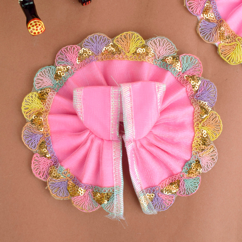 Light Pink Laddu Gopal Dress with Decorative Embroidered Border – India’s Largest Pooja Accessories Brand – www.satvikstore.in
