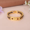 PVD Gold Plated Rudraksha Bracelet with Om symbol for divine blessings and positive energy. India’s Largest Pooja Accessories Brand - www.satvikstore.in
