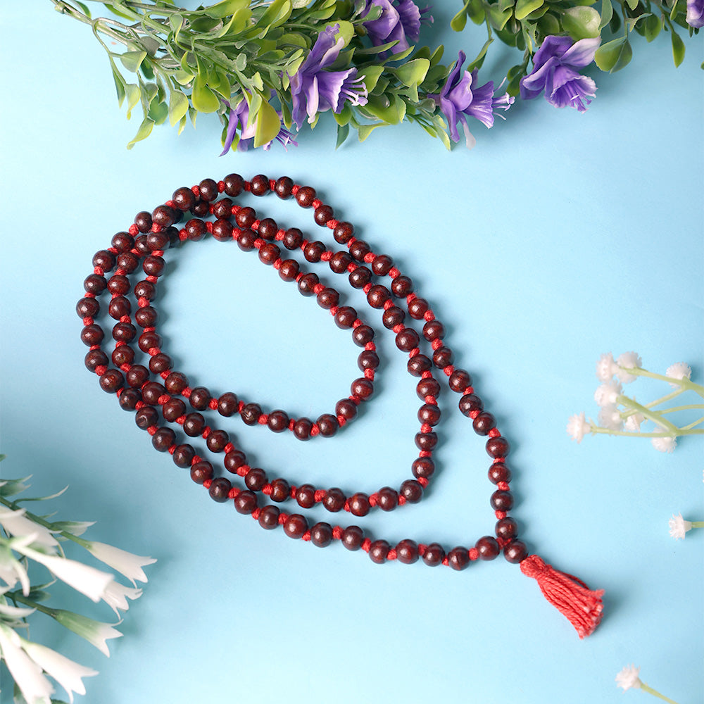 Regular Red Sandalwood Chandan Scented Jap Mala for Prayer and Meditation – India’s Largest Pooja Accessories Brand – www.satvikstore.in