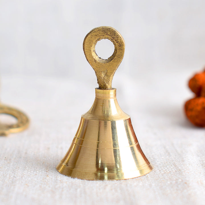 Sacred Echoes brass pooja bell size-3 producing clear auspicious temple sound. India’s Largest Pooja Accessories Brand – www.satvikstore.in
