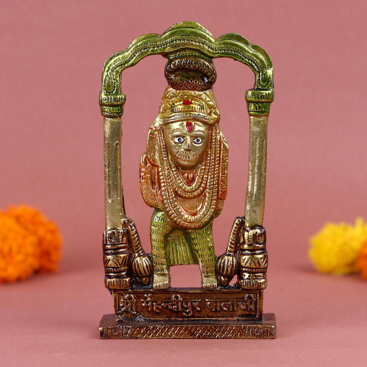 5.8 Inch Shree Balaji Brass Idol with intricate carvings and antique finish, representing Lord Venkateswara – ideal for temple worship, home altar, and spiritual gifting  No.1 Brass Idol Store www.satvikstore.in 