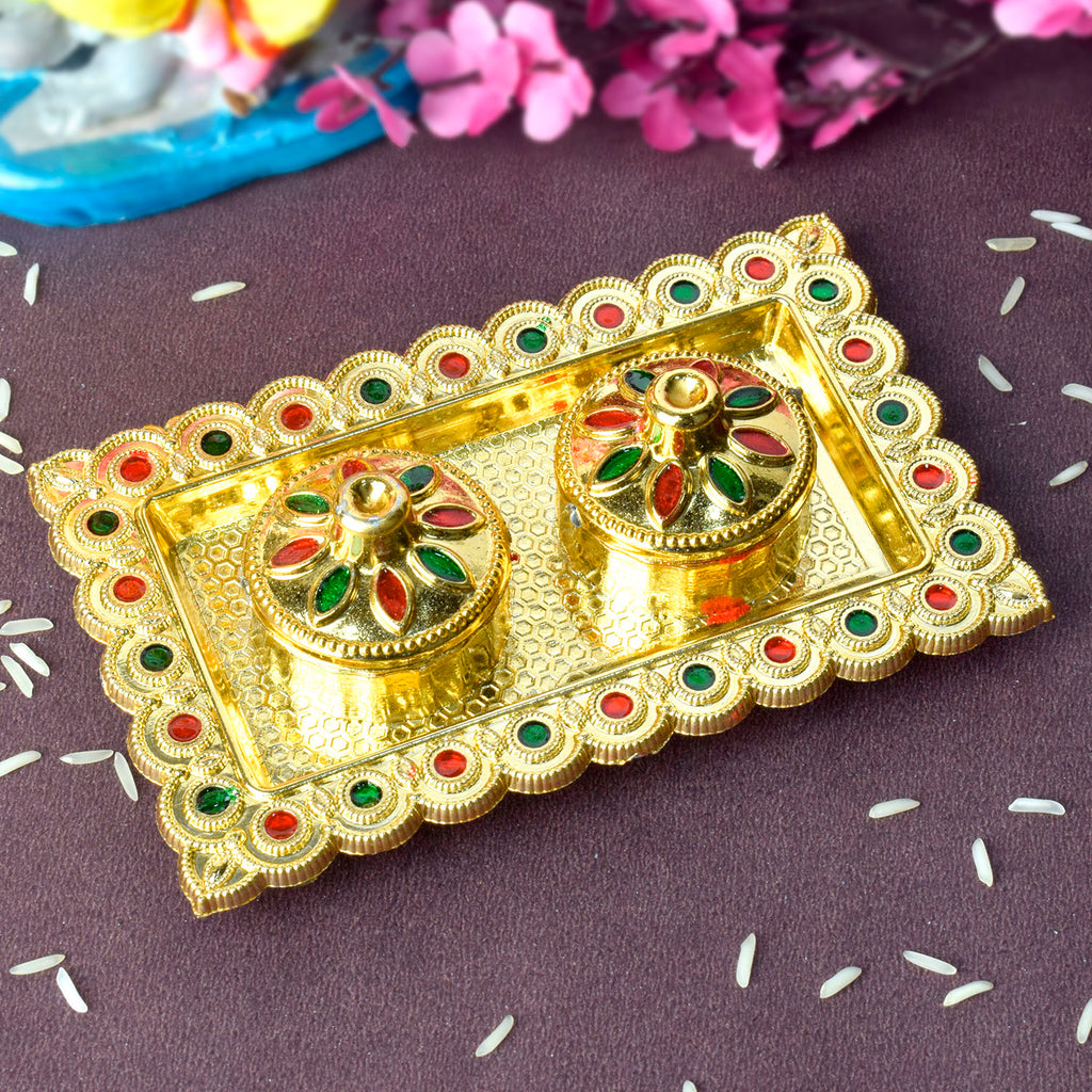 Angular Charm Square Kumkum Dispenser – Elegantly crafted square-shaped kumkum holder with a traditional design, perfect for pooja rituals and festive use. 
India’s Largest Pooja Accessories Brand – www.satvikstore.in 