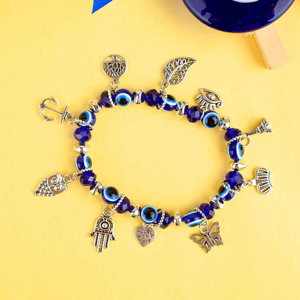 Stylish Evil Eye Bracelet for Girls/Women featuring an elegant evil eye charm for protection and style. India’s Largest Pooja Accessories Brand – www.satvikstore.in