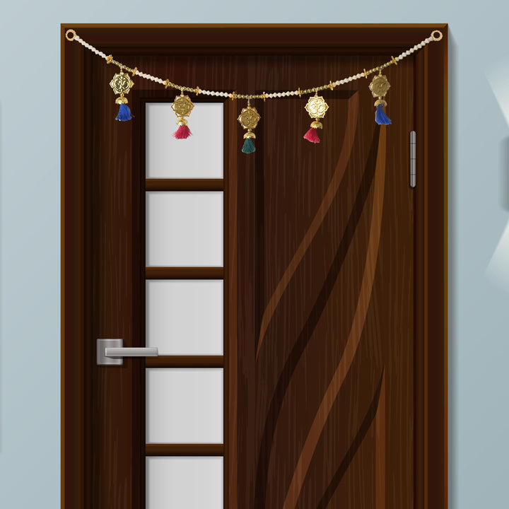 Traditional OM Toran with Decorative Tassels for Auspicious Door and Entrance Decoration. India’s Largest Pooja Accessories Brand – www.satvikstore.in