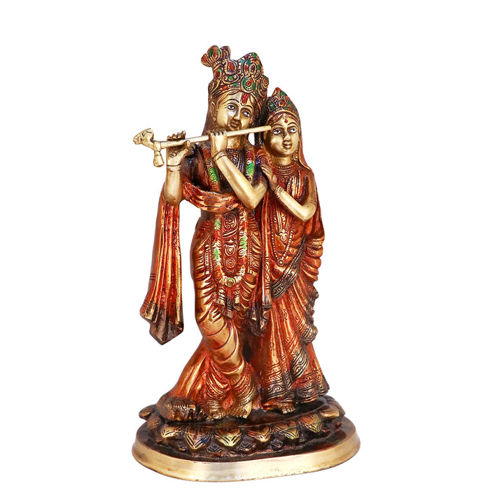 Lord Radha and Krishna Murti with Bansuri(Flute), Radha Krishna&nbsp;Statue made from Virgin Quality Brass for long-lasting use. Handmade product from the Artisanship of India's Craftsman Using Modern Style.