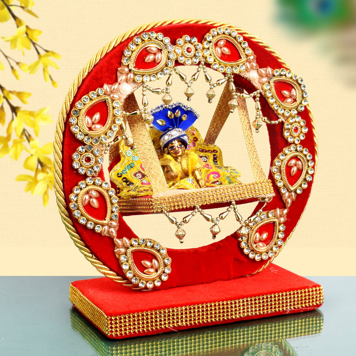 Divine Beaded Swing – Decorative Laddu Gopal Jhula for Janmashtami – India’s Largest Pooja Accessories Brand – www.satvikstore.in