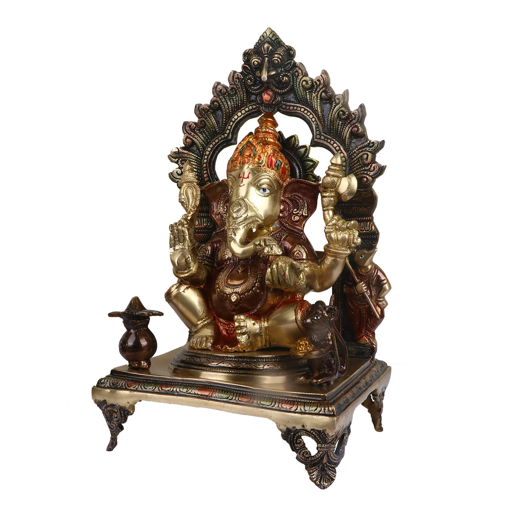 Lord Ganesh, Ganpati, known for Blessing Good Health and Wealth, The Idol Is made from Premium Quality material for long lasting use. Handmade product from the Artisanship of India's Craftsman with Using Modern Style.