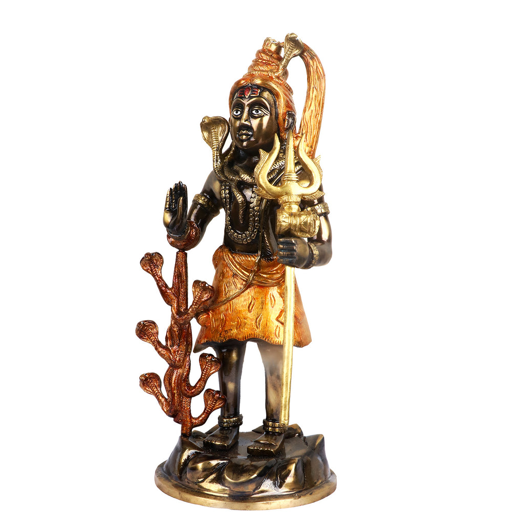 Lord Shiv, Mahadev, known for Blessing Good Health and Wealth, The Idol Is made from Premium Quality brass material for long-lasting use. Handmade product from the Artisanship of India's Craftsman Using Modern Style.