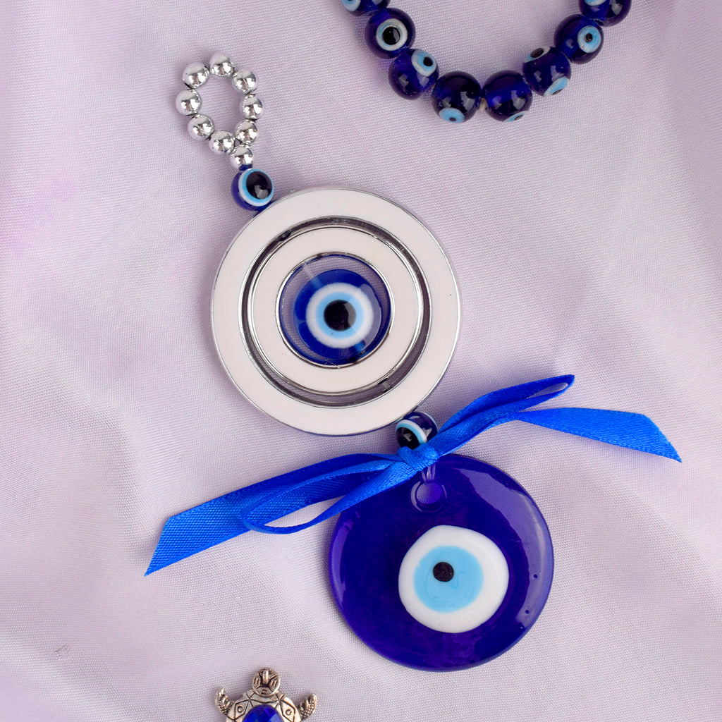 Turkish Evil Eye Charm Hanging – a protective and decorative charm for good fortune and positivity. India’s Largest Pooja Accessories Brand – www.satvikstore.in