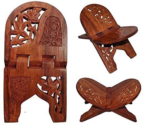 Wooden Book Stand (Rahel) Puja Store Online Pooja Items Online Puja Samagri Pooja Store near me www.satvikstore.in