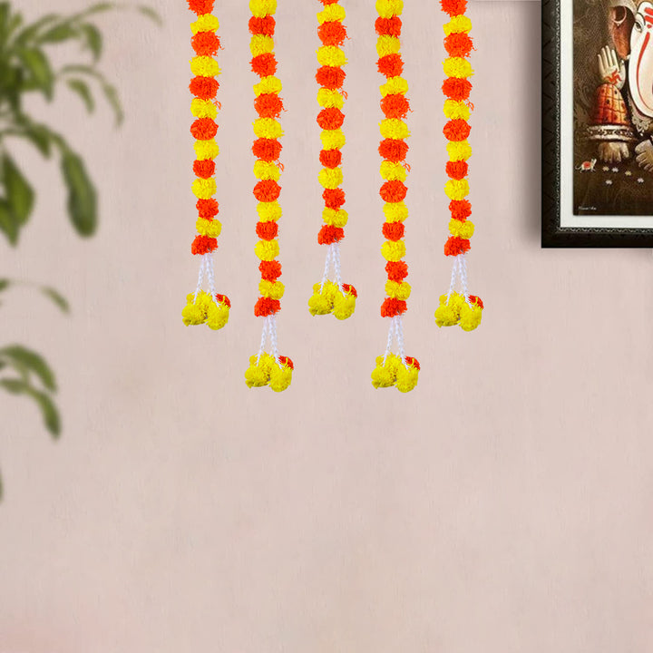 Beautiful Red and Yellow Backdrop Latkan – A vibrant and festive backdrop with a stunning red and yellow color combination, ideal for celebrations and events. India’s Largest Pooja Accessories Brand – www.satvikstore.in