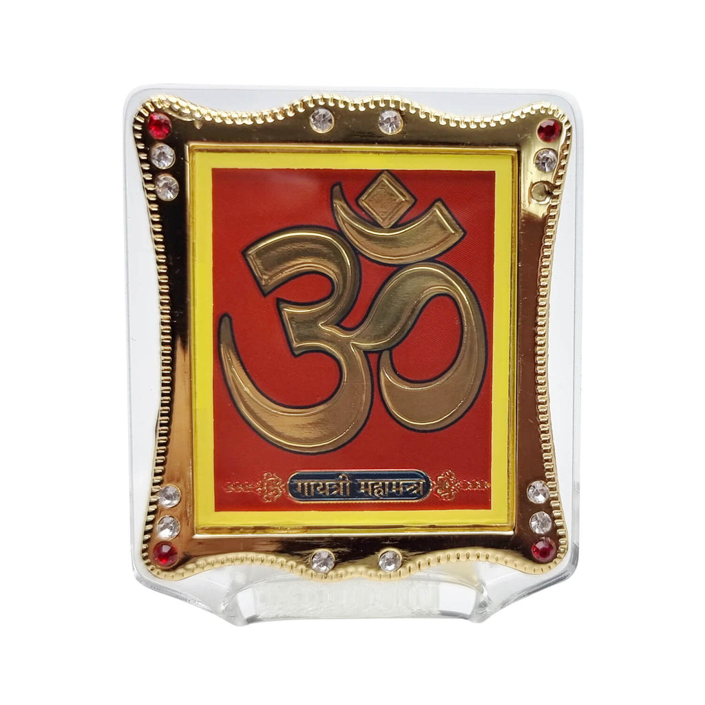 Om frame for car dashboard, featuring the sacred Om symbol in a beautifully designed frame, bringing spiritual energy and protection to your vehicle. India’s Largest Pooja Accessories Brand – www.satvikstore.in 