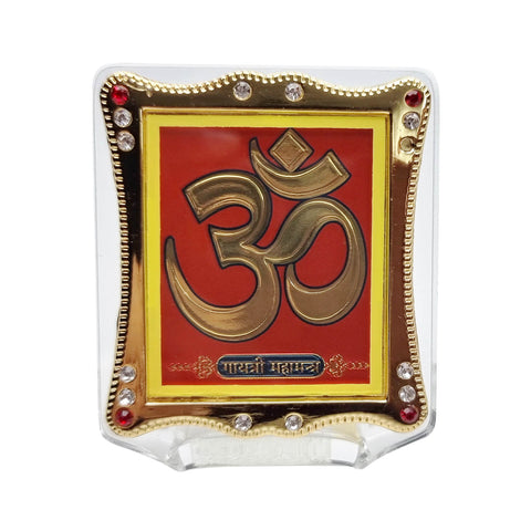 Om frame for car dashboard, featuring the sacred Om symbol in a beautifully designed frame, bringing spiritual energy and protection to your vehicle. India’s Largest Pooja Accessories Brand – www.satvikstore.in 