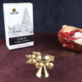 Panch Aarti Diya with Wooden Handle – Traditional five-wick aarti diya with a wooden handle, designed for pooja ceremonies and spiritual practices. India’s Largest Pooja Accessories Brand – www.satvikstore.in