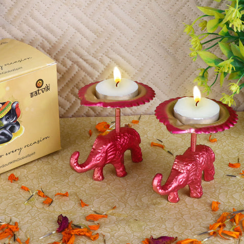 Spectacular Metal Elephant with Diya Showpiece – A beautifully crafted metal elephant figurine adorned with a diya (oil lamp) for a traditional touch.  India’s Largest Pooja Accessories Brand – www.satvikstore.in
